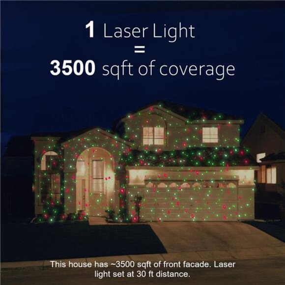 Christmas Projector Laser Lights Outdoor Outlet Timer and Remote Included - Picture 3 of 7